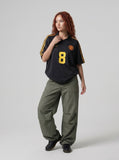 DAXUEN olive green wide-leg cargo pants — model photo