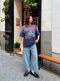 DAXUEN Ombre graphic t-shirt with castle print — model photo