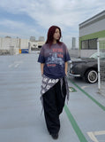 DAXUEN Ombre graphic t-shirt with castle print — model photo