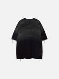 DAXUEN Ombre distressed crew neck graphic t-shirt