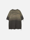 DAXUEN Ombre distressed crew neck graphic t-shirt