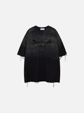 DAXUEN Ombre distressed crew neck graphic t-shirt