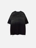 DAXUEN Ombre distressed crew neck graphic t-shirt