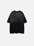 DAXUEN Ombre distressed short-sleeve t-shirt with embroidery