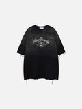 DAXUEN Ombre distressed short-sleeve t-shirt with embroidery