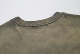 DAXUEN ombre distressed short-sleeve T-shirt with script embroidery