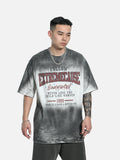 DAXUEN grey ombre tie-dye vintage graphic t-shirt
