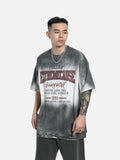 DAXUEN grey ombre tie-dye vintage graphic t-shirt