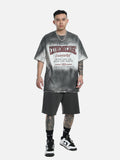 DAXUEN grey ombre tie-dye vintage graphic t-shirt