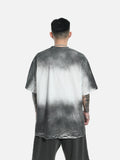 DAXUEN grey ombre tie-dye vintage graphic t-shirt