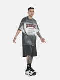 DAXUEN grey ombre tie-dye vintage graphic t-shirt
