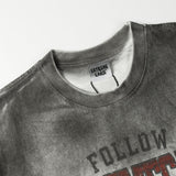 DAXUEN grey ombre tie-dye vintage graphic t-shirt