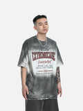 DAXUEN grey ombre tie-dye vintage graphic t-shirt