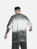 DAXUEN grey ombre tie-dye vintage graphic t-shirt