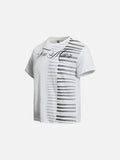 DAXUEN Ornate script and piano key graphic T-shirt