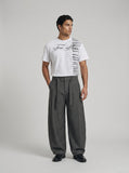 DAXUEN Ornate script and piano key graphic T-shirt — model photo