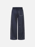 Ornate Script Black Wide-Leg Athletic Pants