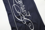 Ornate Script Black Wide-Leg Athletic Pants