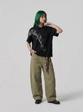 DAXUEN Ornate script embroidered polo shirt — model photo