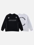 DAXUEN black crew sweatshirt with outlined wordmark
