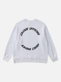 DAXUEN black crew sweatshirt with outlined wordmark
