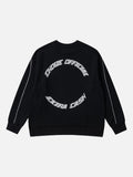 DAXUEN black crew sweatshirt with outlined wordmark