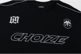 DAXUEN black crew sweatshirt with outlined wordmark