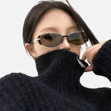 DAXUEN gold oval minimalist sunglasses with black accents