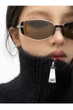 DAXUEN gold oval minimalist sunglasses with black accents