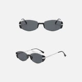 DAXUEN gold oval minimalist sunglasses with black accents