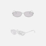 DAXUEN gold oval minimalist sunglasses with black accents