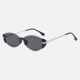 DAXUEN gold oval minimalist sunglasses with black accents
