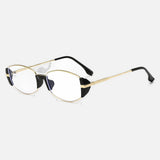 DAXUEN gold oval minimalist sunglasses with black accents