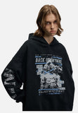 Distressed Graphic Hoodie Sweatshirt