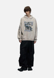 Distressed Graphic Hoodie Sweatshirt