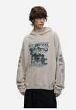 Distressed Graphic Hoodie Sweatshirt