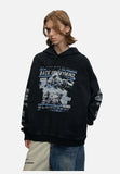 Distressed Graphic Hoodie Sweatshirt
