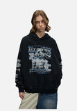 Distressed Graphic Hoodie Sweatshirt