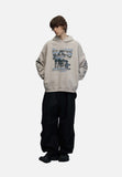 Distressed Graphic Hoodie Sweatshirt