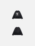 Distressed Graphic Crewneck Sweatshirt