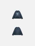 Distressed Graphic Crewneck Sweatshirt
