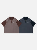 Color-Blocked Plaid Polo Shirt