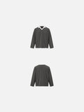 Distressed V-Neck Long Sleeve Top