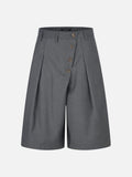 DAXUEN dark grey wide-leg overlapping panel culottes