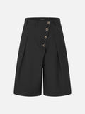 DAXUEN dark grey wide-leg overlapping panel culottes
