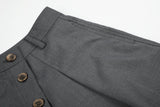 DAXUEN dark grey wide-leg overlapping panel culottes