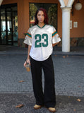 DAXUEN Oversized jersey t-shirt with graphic details — model photo