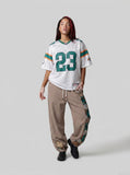 DAXUEN Oversized jersey t-shirt with graphic details — model photo