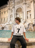 DAXUEN DAXUEN Oversized Athletic T-Shirt with Mesh Panels — model photo