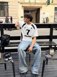 DAXUEN DAXUEN Oversized Athletic T-Shirt with Mesh Panels — model photo